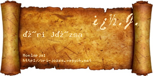 Őri Józsa névjegykártya